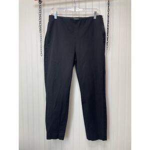 Everlane Womens Black Cotton High Rise Stretch The Side Zip Pants Plus Size 14